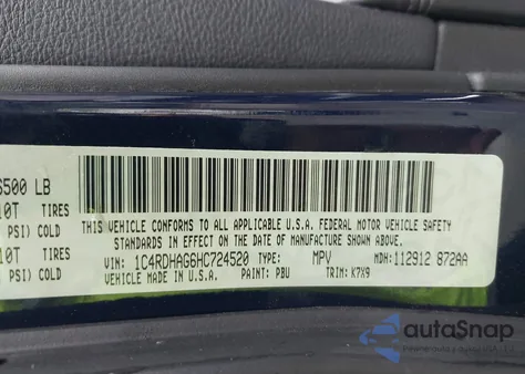 2017 Dodge Durango Sxt Rwd из США, поврежденный, VIN 1C4RDHAG6HC724520